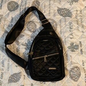 Elegant Black Quilted Women's Crossbody Bag